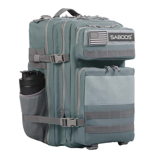 25L Small Gray Tactical Gym Backpack With Cup Holder - Saboostactical