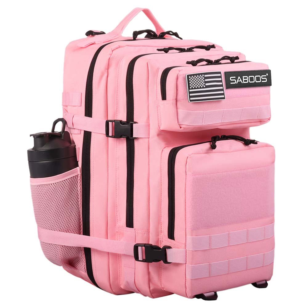 25L Small Pink Tactical Gym Backpack With Cup Holder - Saboostactical